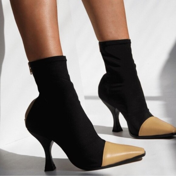 Tony Bianco Two-Tone Stiletto Ankle Booties - Size 5 - Picture 1 of 11